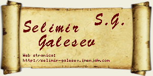 Selimir Galešev vizit kartica